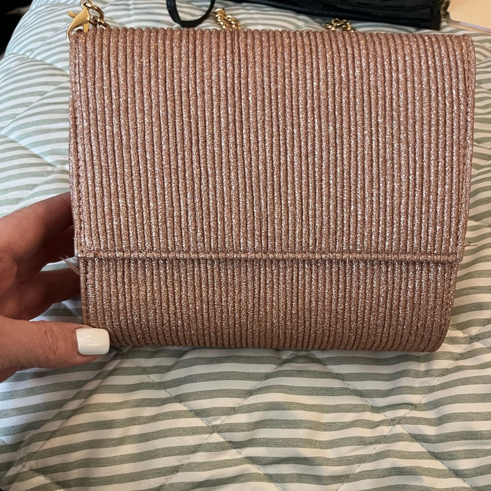 Elegant Rose Gold Textured Clutch